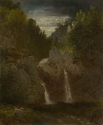 John Frederick Kensett Rock Pool, Bash-Bish Falls oil on canvas